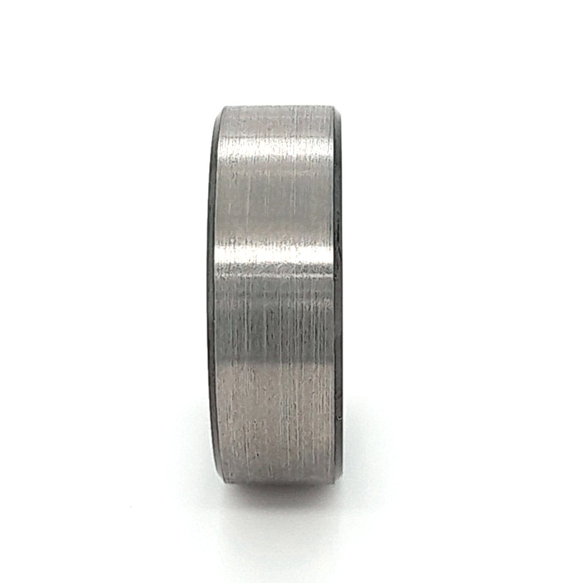 Men’s Brushed Silver Center Black Zirconium Ring