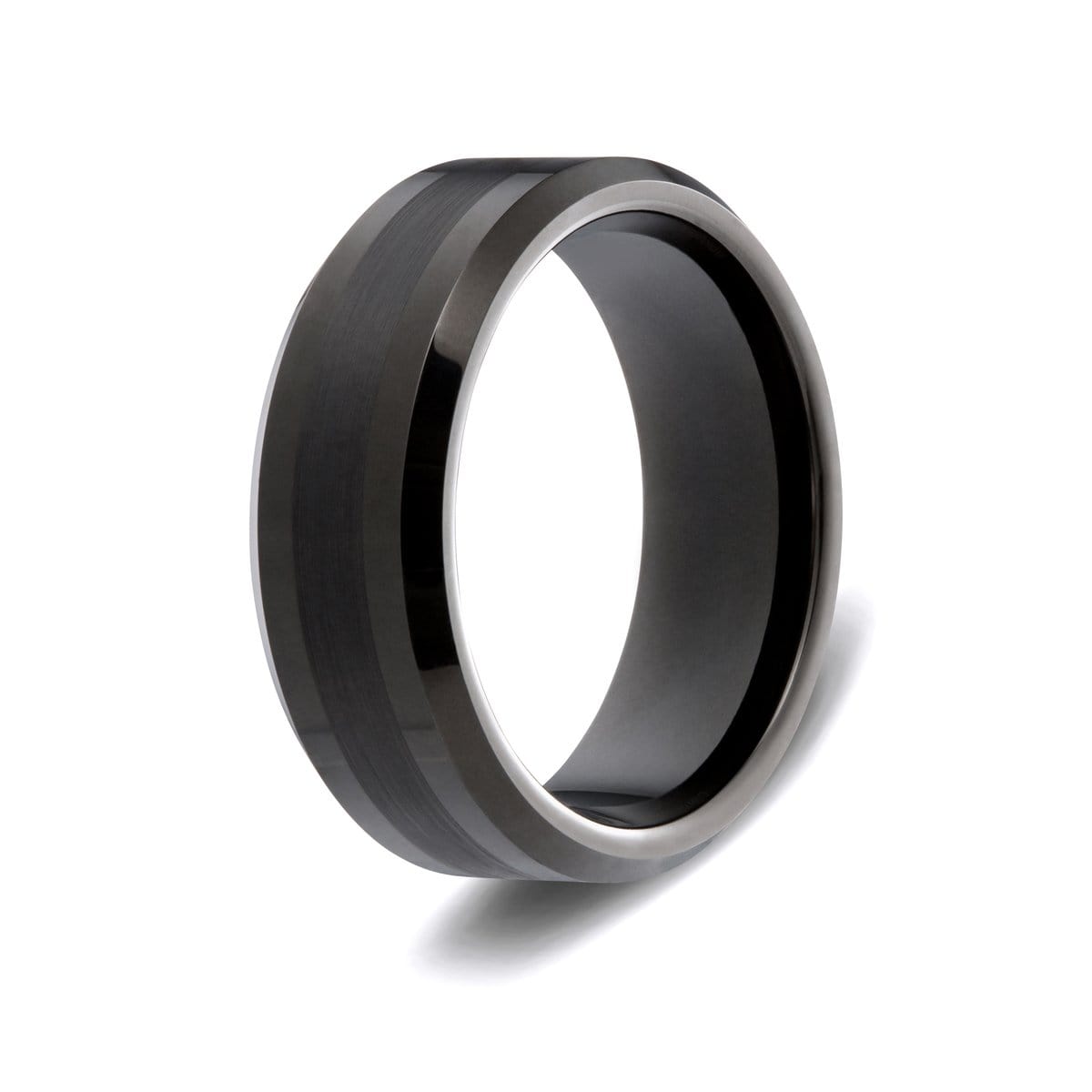Men’s Brushed Center Tungsten Ring